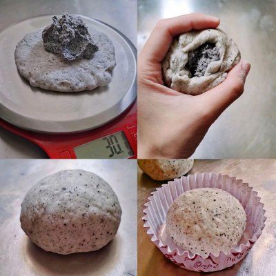 面团|黑芝麻奶酪小餐包