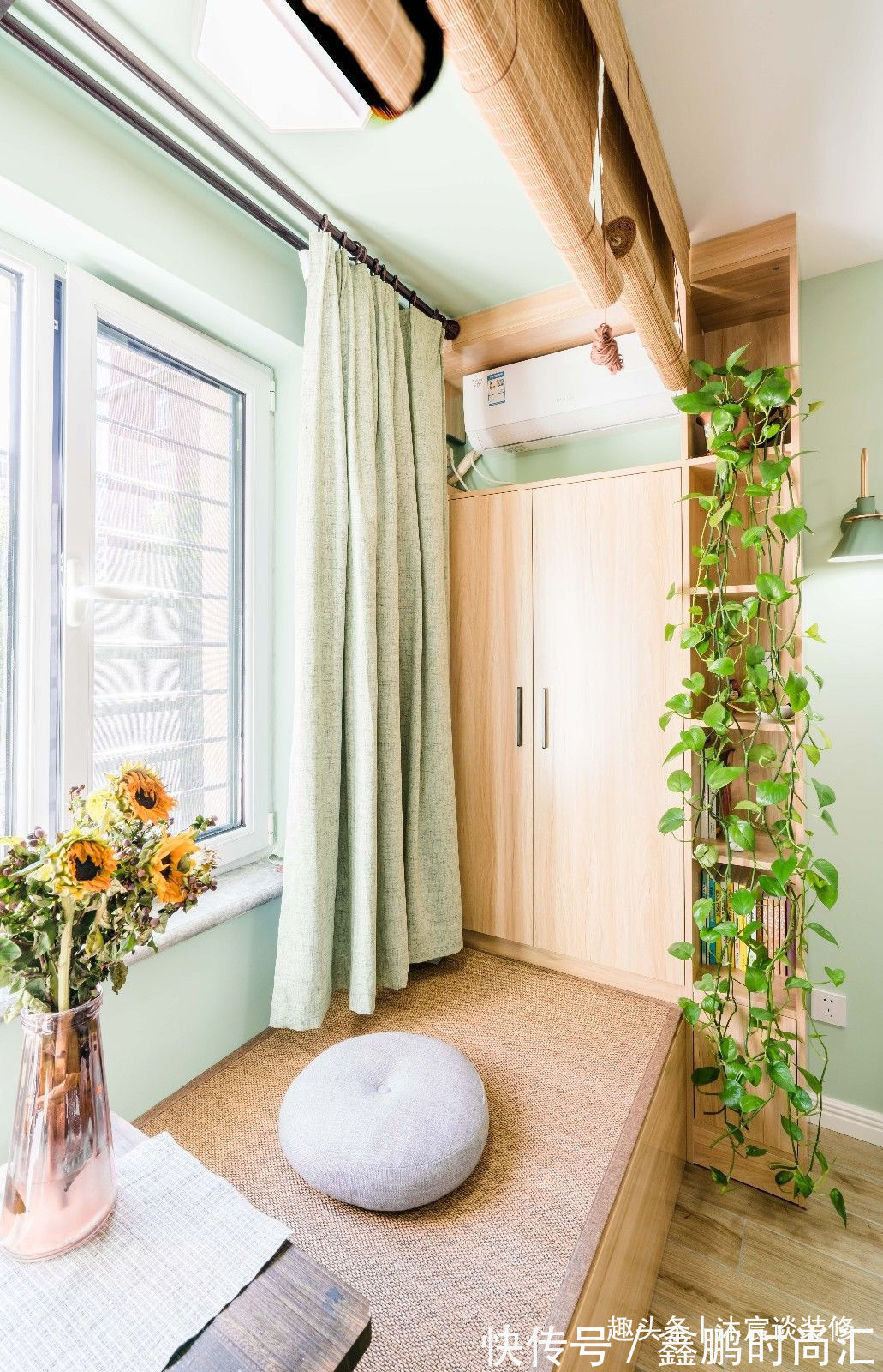 榻榻米|50㎡的婚房,虽然是小了点,但到处清新大方,藏不住的甜蜜与幸福