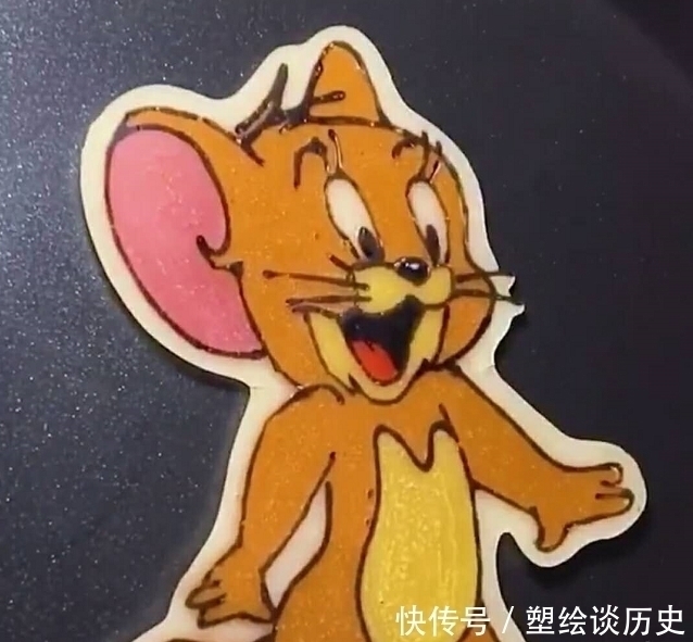 美术生|美术生摊煎饼作画，开始轮廓已经很惊艳了，结果还舍得吃吗