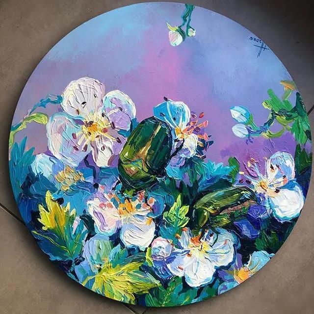 艺术@美女画家AnastasiaTrusova独特的艺术大胆厚重颜料给你不同的感受