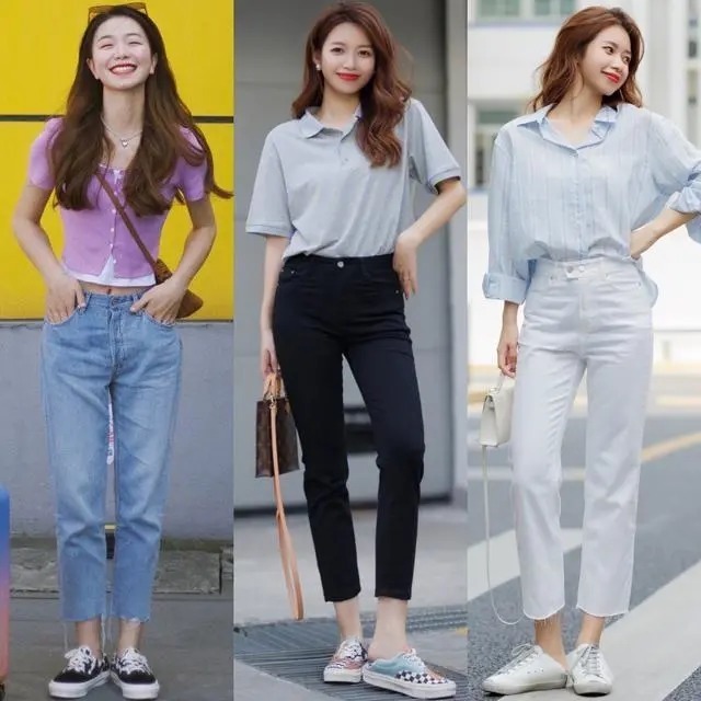 伟德bv1946官网-穿搭美图｜街拍黑色紧身牛仔裤搭配米色皮外套的时尚气质小姐姐