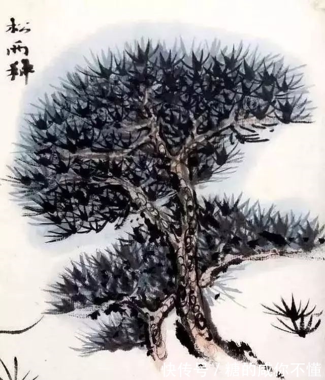 树木@「津门网」陆俨少的课徒稿:如何把一棵树画好