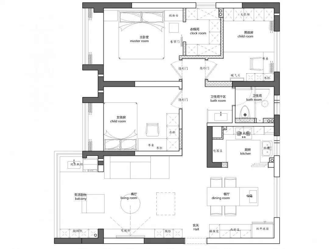 过道|109平自然简约现代风三居，颜值、功能与个性统统满足