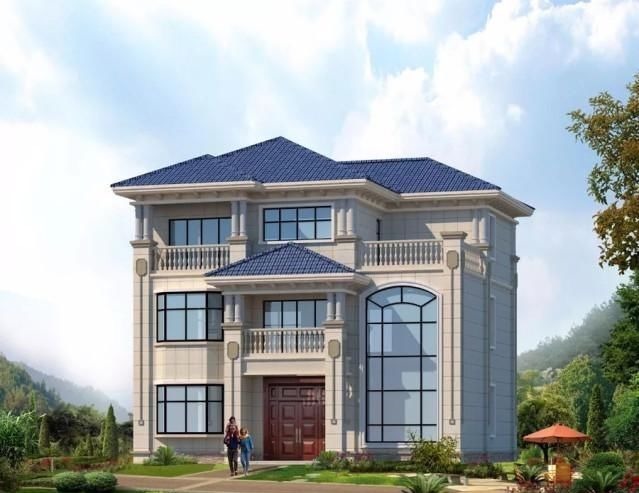 户型|宽11-12米间的两栋别墅,第一栋客厅挑空带飘窗,造价30万