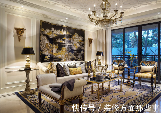 装修|110平欧式三居室,实力诠释“居无石不雅”的豪华大气感