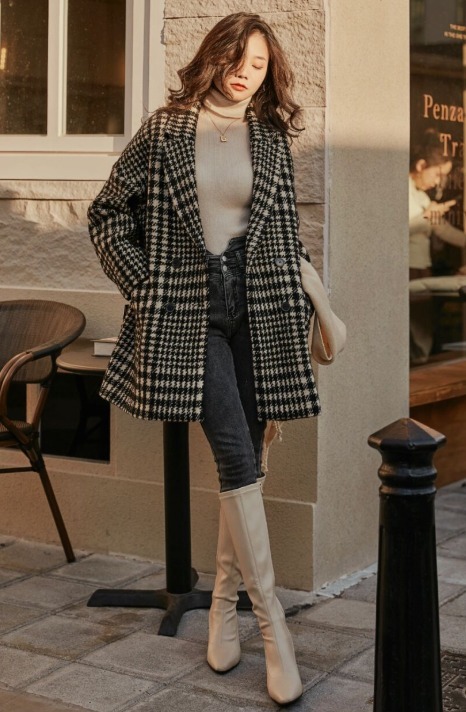 长筒靴|冬天穿“小白靴”更惊艳,显瘦耐看还减龄,配大衣美极了!