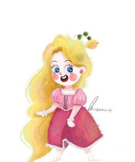 迪士尼公主|插画版的迪士尼公主,乐佩公主粉嫩可爱,茉莉公主气质优雅