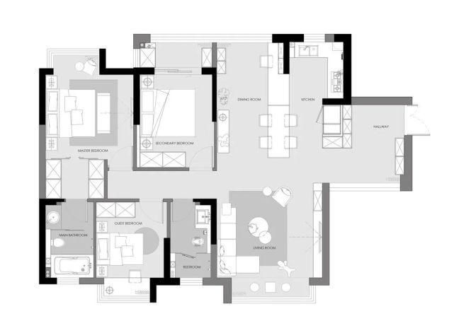 衣帽间|巧用玄关,引入西厨岛台,打造LDK式客餐厨的日式氛围家