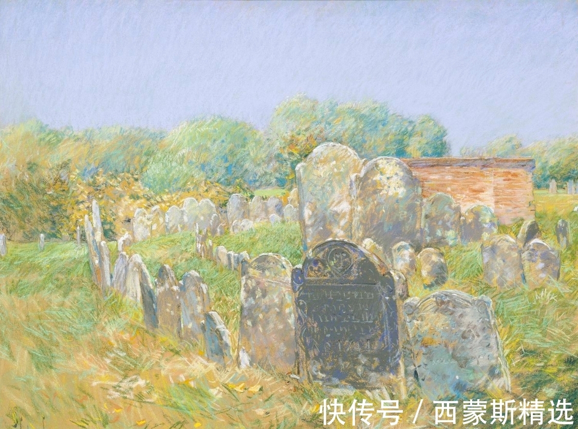 风景$他是美国著名印象派画家，他的风景油画笔触轻松，深得莫奈之法