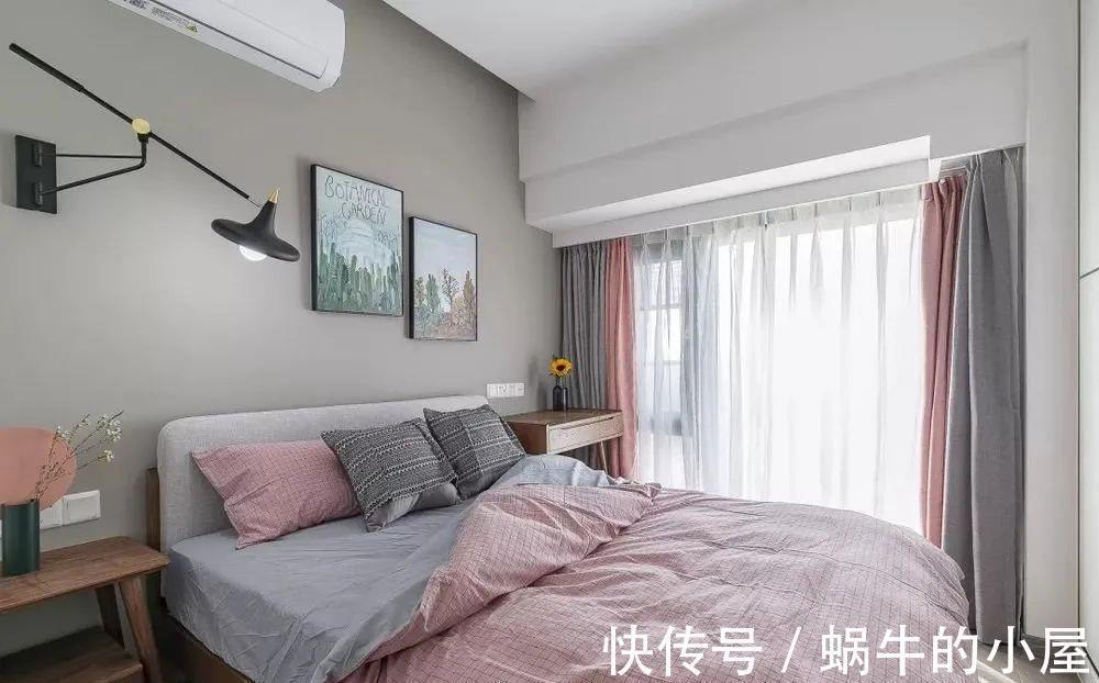 小户型|刚完工的87平小户型,一整面橘粉色背景墙,超级小清新,晒晒