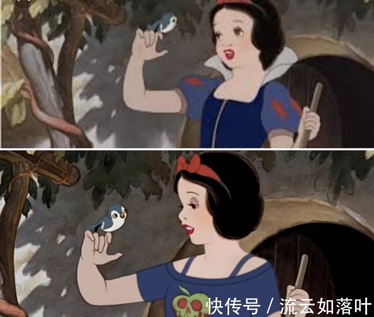 迪士尼公主|迪士尼公主原版动画一秒换装，官方便服有点丑，无缝衔接有意思