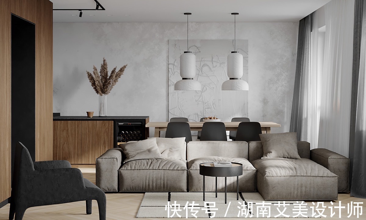 客餐厅|178㎡现代风软装设计，空间舒适宜人！