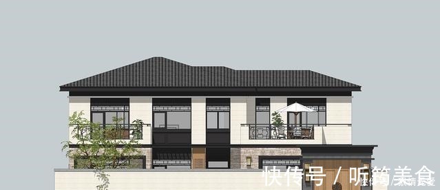 中式|别墅设计两层新中式别墅太棒,不仅带两个露台,庭院还十分巴适!