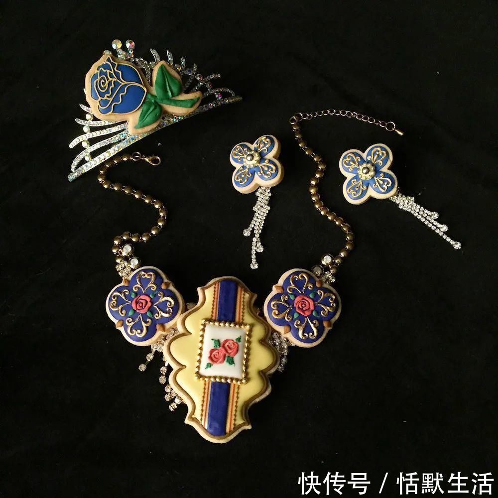 饼干|美到舍不得吃！甜品师手作花砖饼干，救救老夫的少女心！