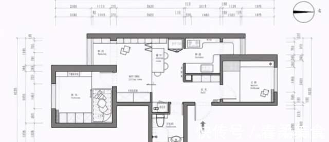 玄关|60平小两居,客厅抬高设计,次卧可住全家人,收纳满分时尚大气!