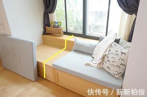 卡座式|飘窗不用砸，直接打一圈柜子，凹下去30公分做个卡座，太聪明