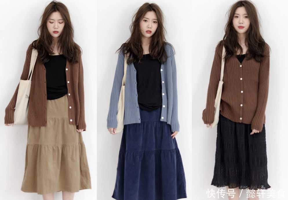 乍暖还寒的早春“奶奶衫+半身裙”太显“瘦”保暖又漂亮