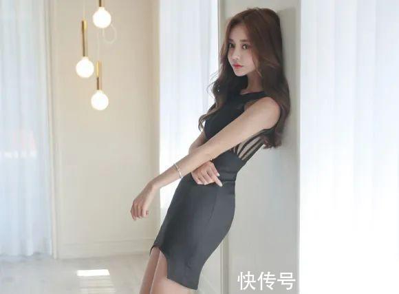 女神|女神孙允珠高清时尚搭配：亚眠哥特风条纹透视妖媚衣裙