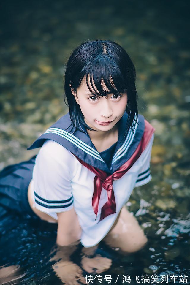 JK|日本JK水手服美图赏:青山绿水间的蓝白少女