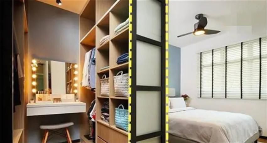 衣柜|卧室衣柜别靠墙,隔出1米做成独立衣帽间,好看又实用