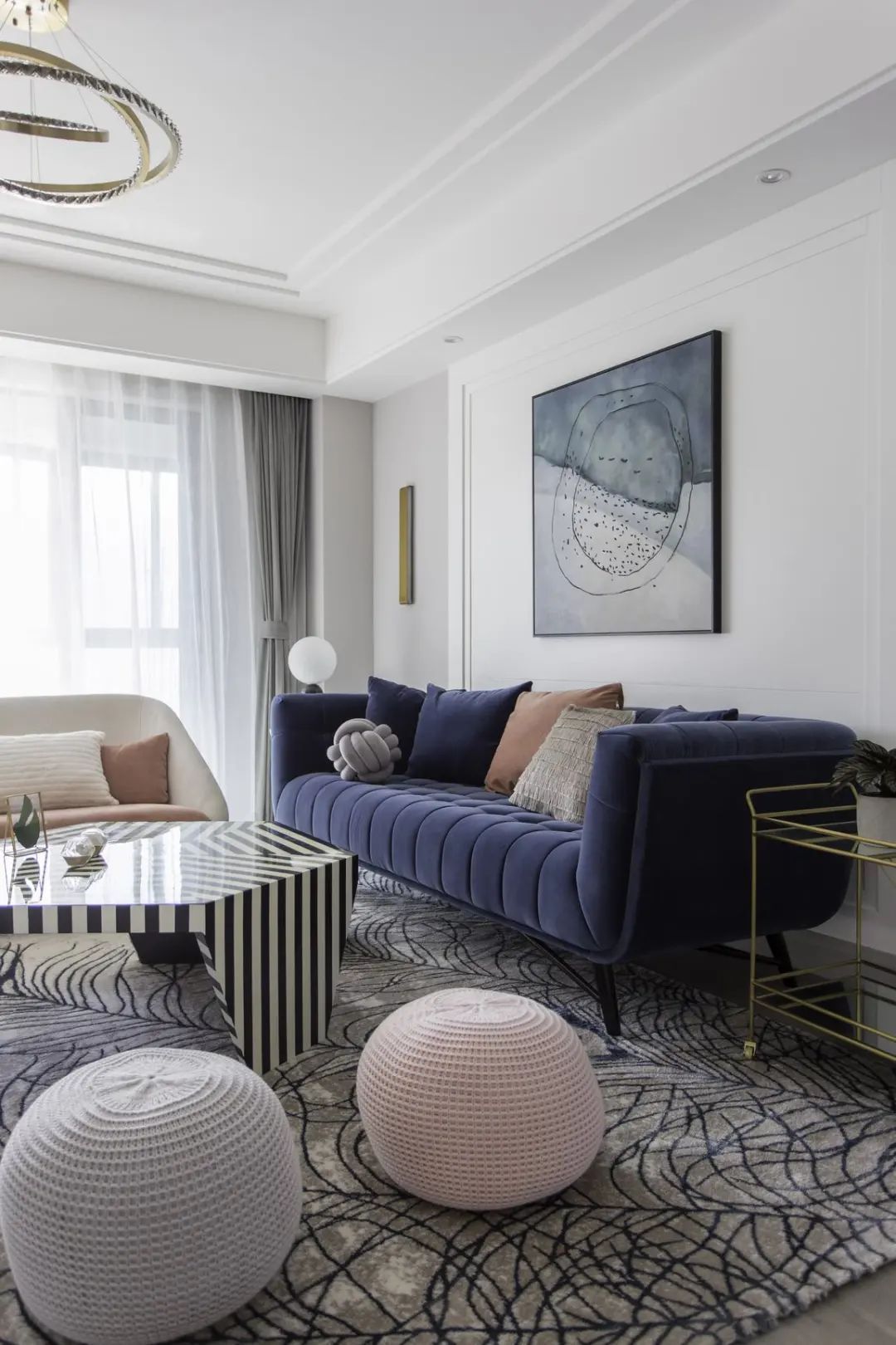 舒适|180㎡浪漫小窝，蓝与粉、灰与白，优雅情趣，轻松舒适