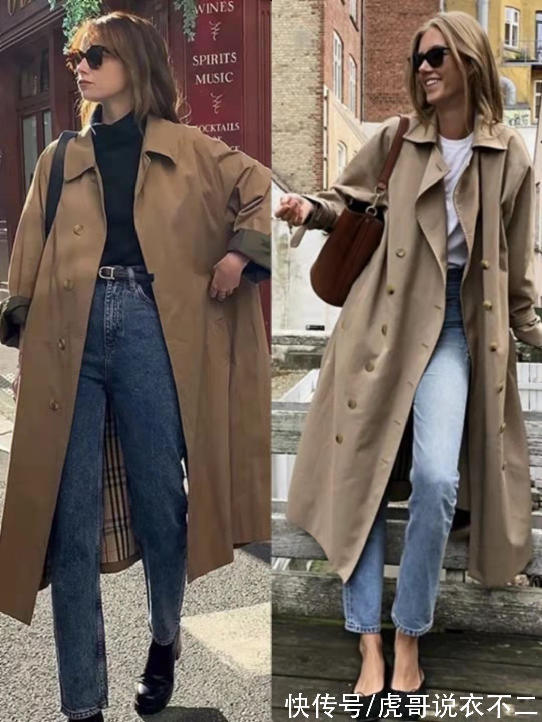 裤装|“卡其色长风衣”的高阶穿法来了，优雅显贵又气质，适合40、50岁