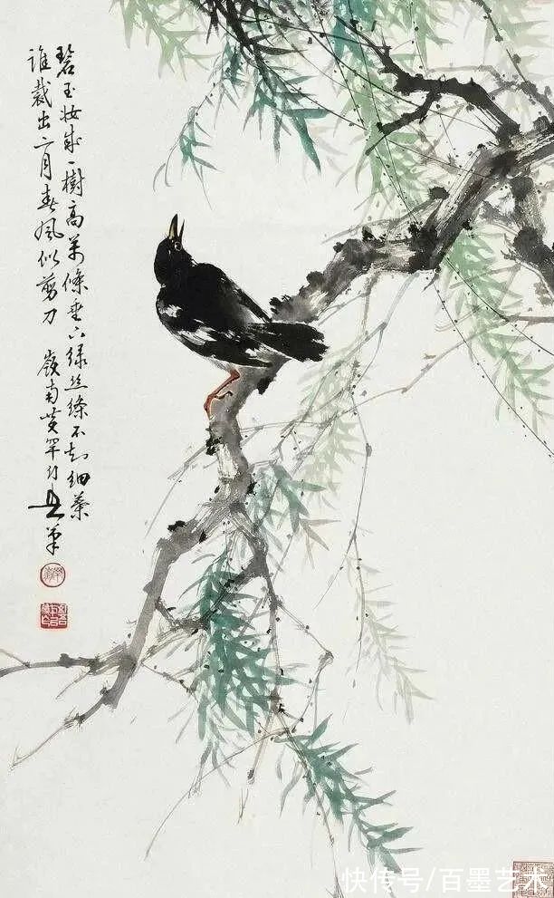 郑午昌@春风拂柳，春意浓！大师笔下的春柳太美了