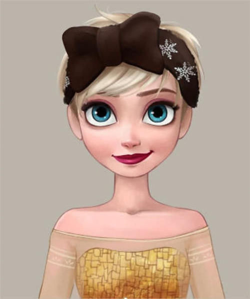 迪士尼公主|换上新发型的迪士尼公主,安娜最美,艾莎画风突变