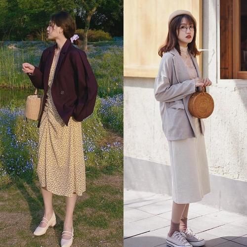 半身裙 秋天穿对了“西装+长裙”有多美？多参考时尚博主穿搭经验，实用