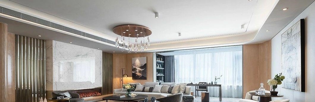 休闲|253平大平层,光装修就花了124w,一进门就被迷住了,客厅更大气