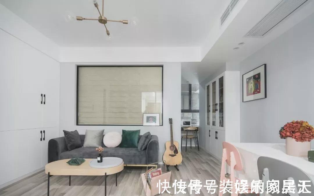 卧室|53平的北欧风小户型公寓,简单的色彩营造出清新感,轻松惬意!