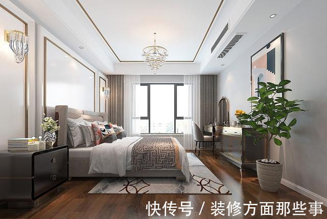 装修|123平轻奢风三居室,隐形门与电视墙融为一体