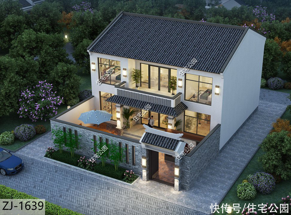 占地面积|下半年建房就选这10套二层吧,颜值一套比一套高,30来万就能盖