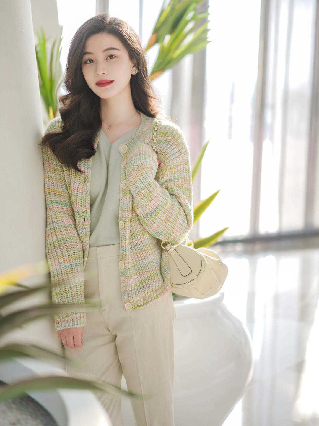 西装裤 要想文艺温婉并存,选择针织开衫啊!文艺清新温婉知性