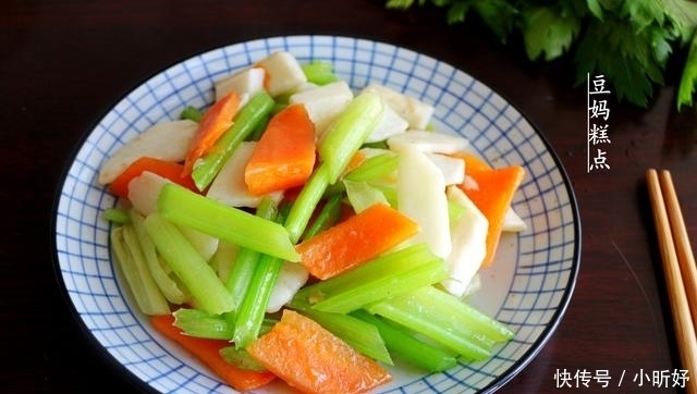 西芹|又一道纯素小炒,山药炒西芹的做法,营养健康,多吃还不怕胖