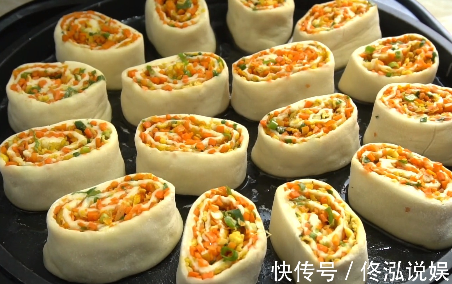 胡萝卜这种吃法真过瘾，卷一卷切一切，层层裹着馅料，比包子还香