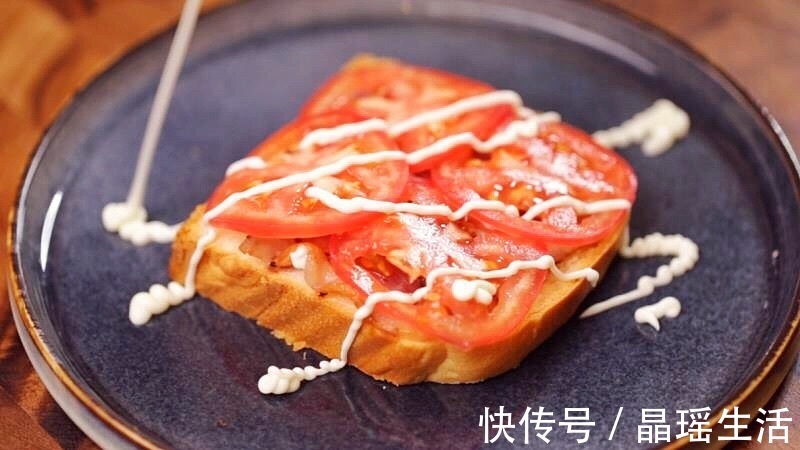 可口|培根蛋吐司沙拉酱番茄,美味可口,制作简单