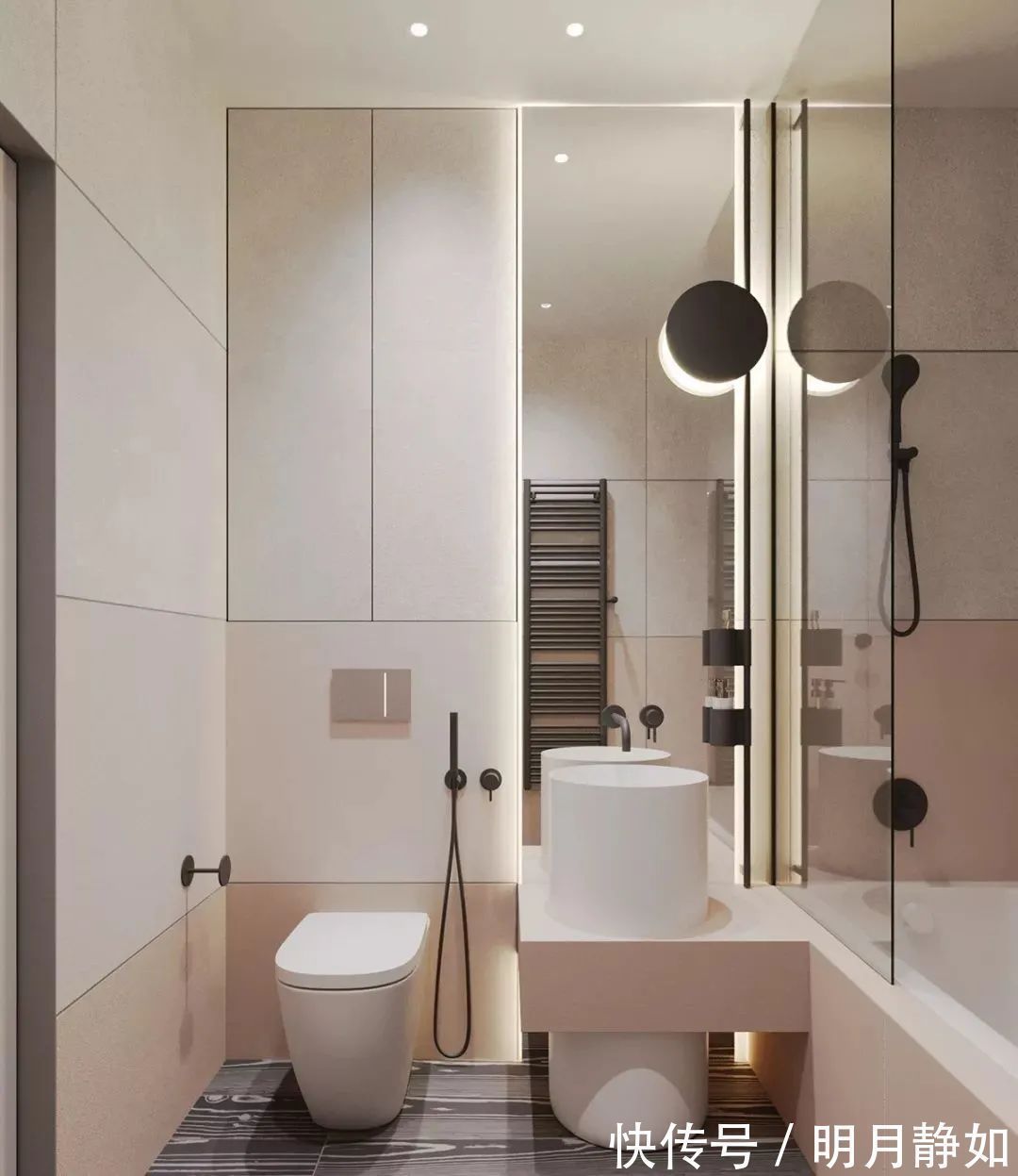 深灰色|180㎡现代简约，满屋的高级灰，橘粉色的点缀，低调时尚好高级