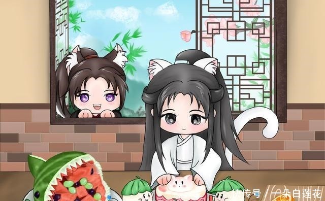 踏仙帝君#二哈和他的白猫师尊，墨燃生日会，这次的踏仙帝君没被猫咬过