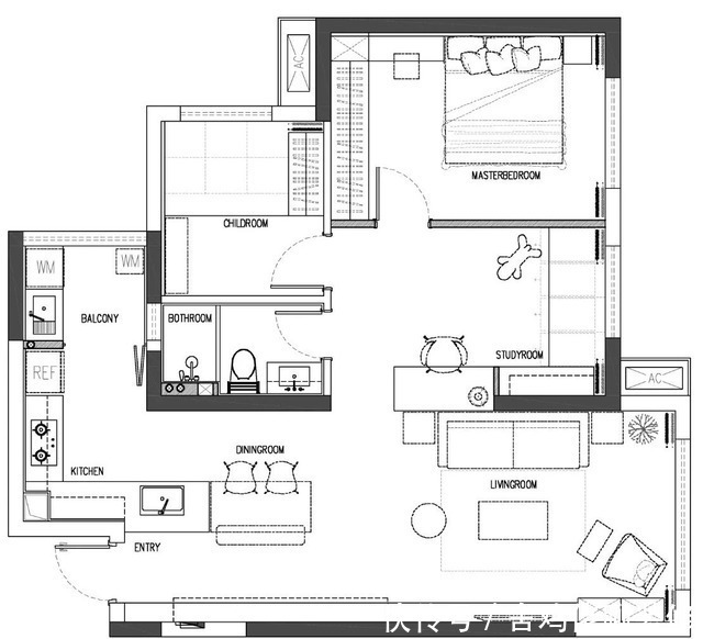 场面|87㎡小三居也有大开间,这才是家中的高级场面,简约而不简单