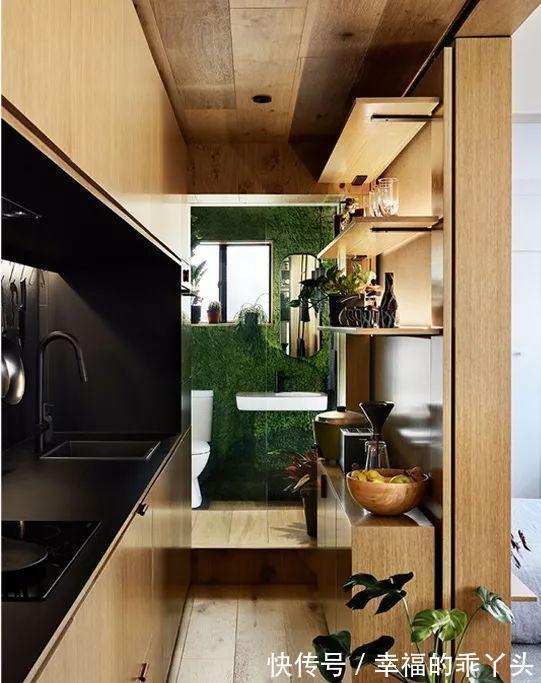 木饰面|35㎡迷你小宅，定制柜解决全屋收纳，还有隐形餐桌！
