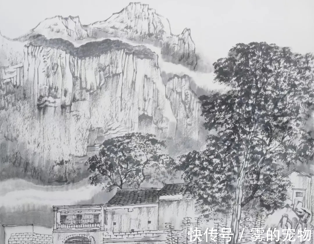 满维起#中国水墨画院|清幽静雅,满维起水墨写生