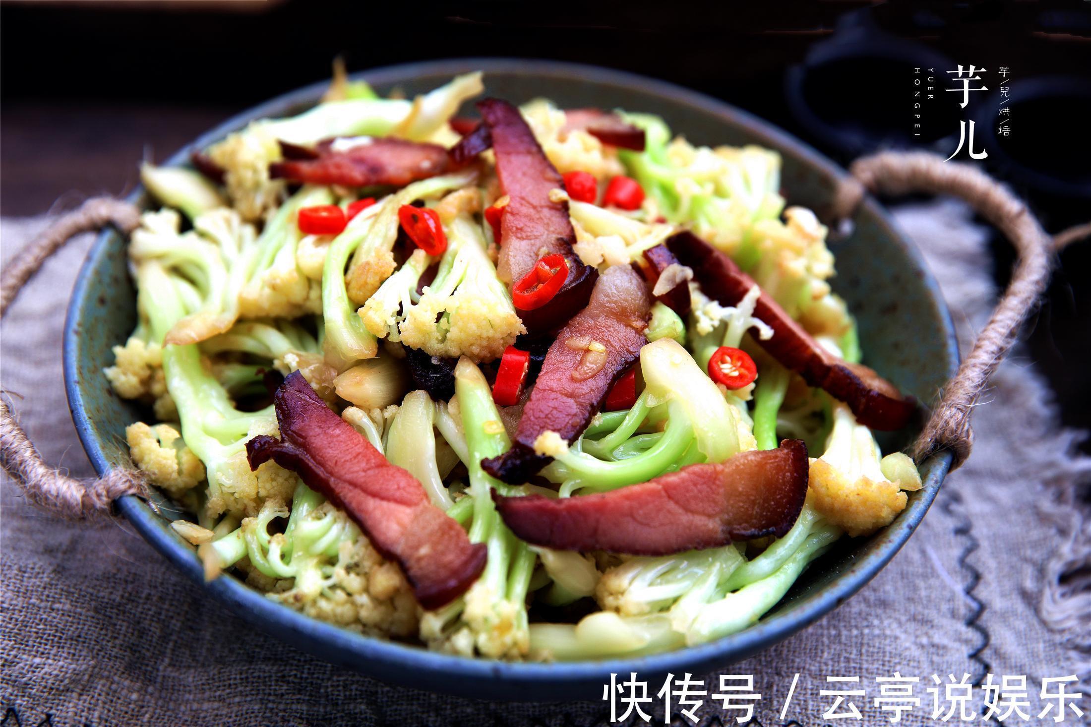 干煸花菜烧腊肉,做法简单,香辣可口,比饭店的好吃,下饭又下酒