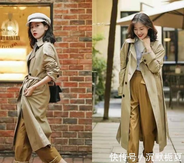 高跟鞋 “卡其色风衣”的高级穿搭,高级优雅又显气质,50岁照穿真洋气!