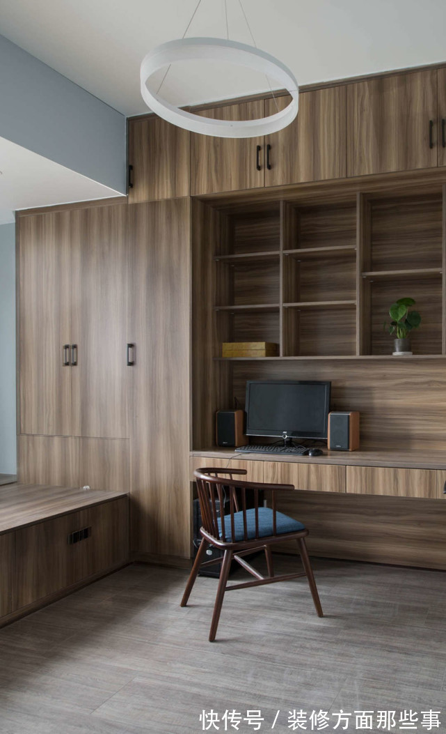 木色|115平三居室现代简约的时尚框架下,加入中式元素