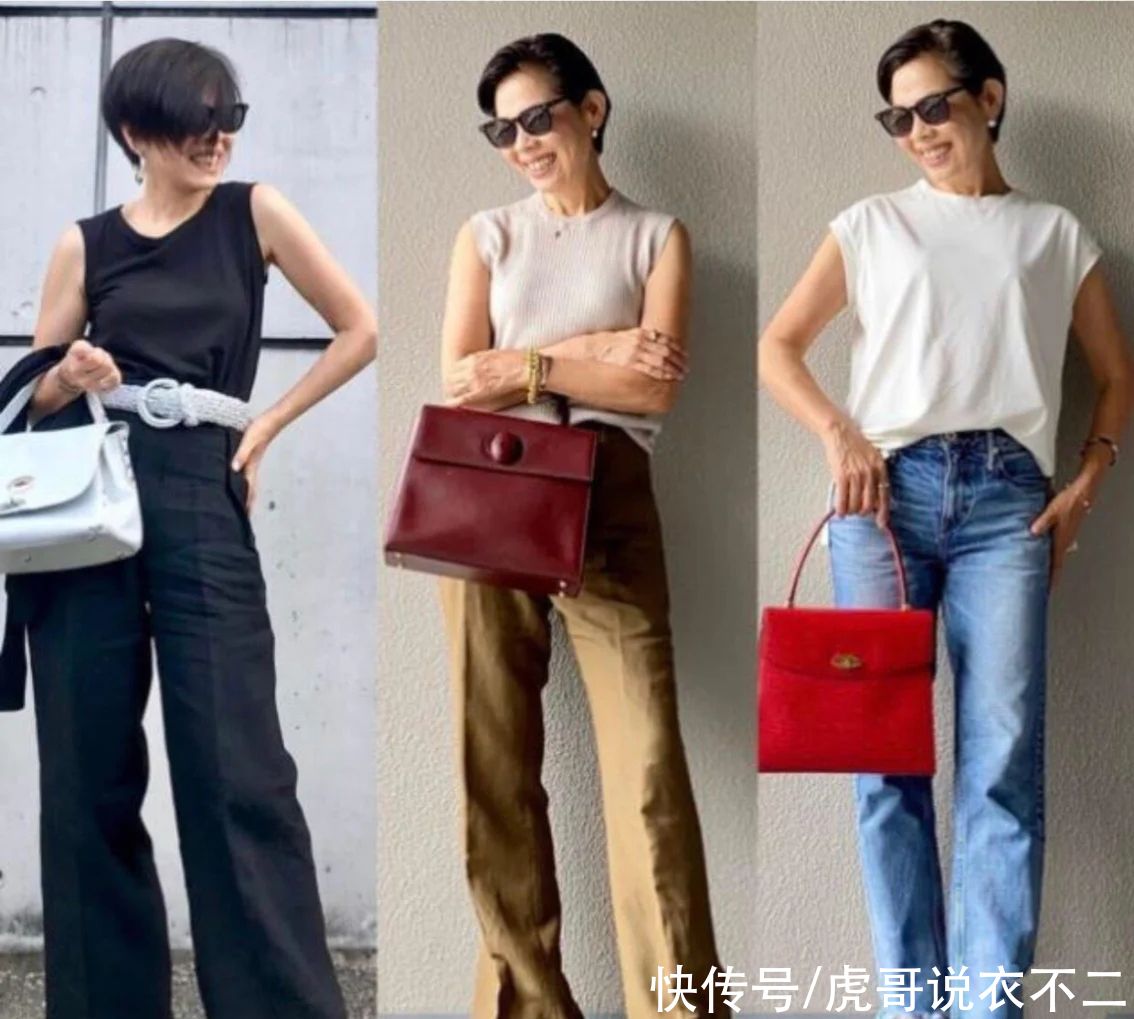 衬衫|女人年近60少穿“大红大绿”，学日本博主这么穿，简约大方又年轻