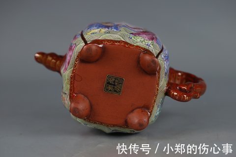 紫砂壶@清 珐琅彩紫砂壶,砂质精良