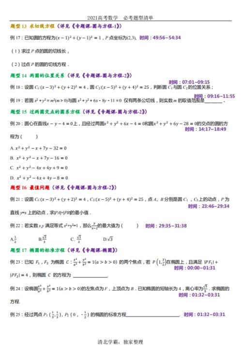 2021年高考数学知识清单来了，必考题型+技巧分析，想逆袭就进来