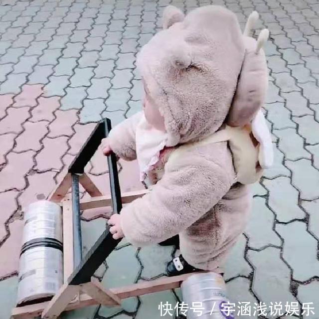 宝宝|为让宝宝更好学步,宝爸一顿“神操作”,打造了“高端”学步车!