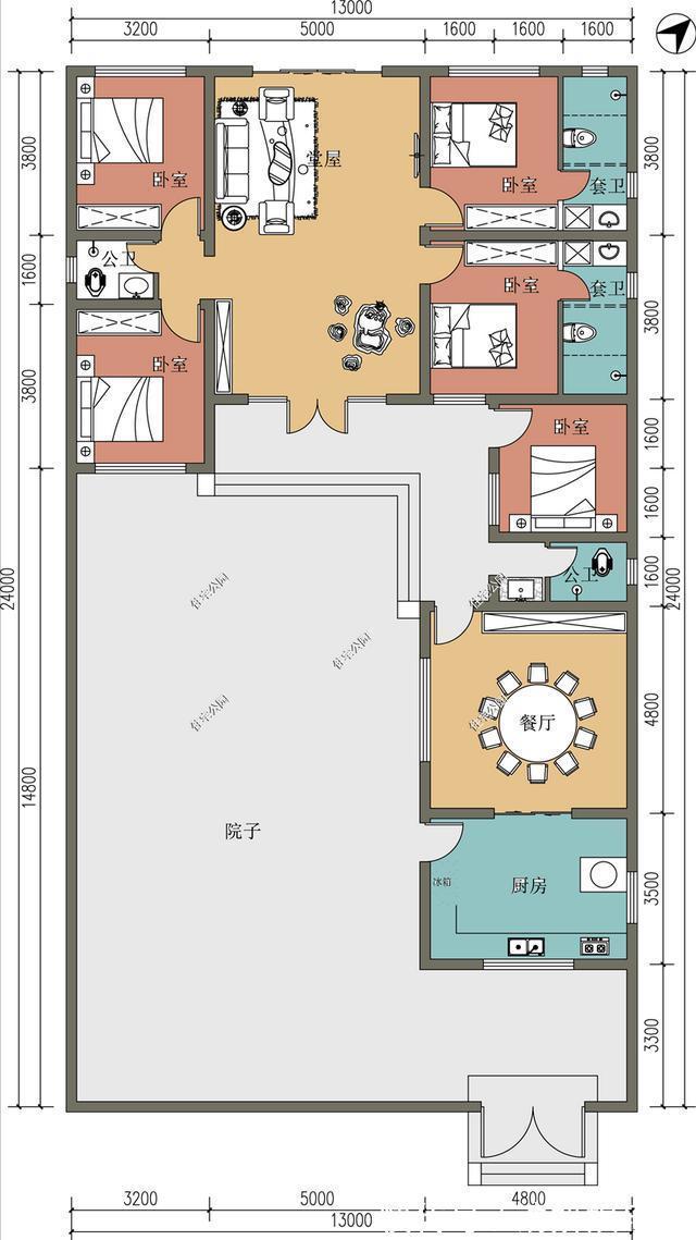 平面|2021年农村建房子,推荐这15套中式小院,造价便宜还实用
